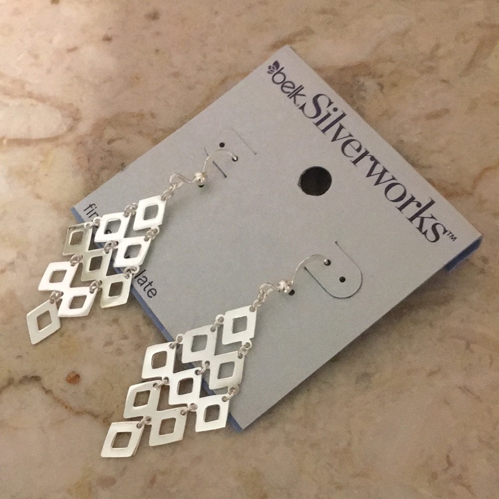 Silverworks silver plate dangle earrings